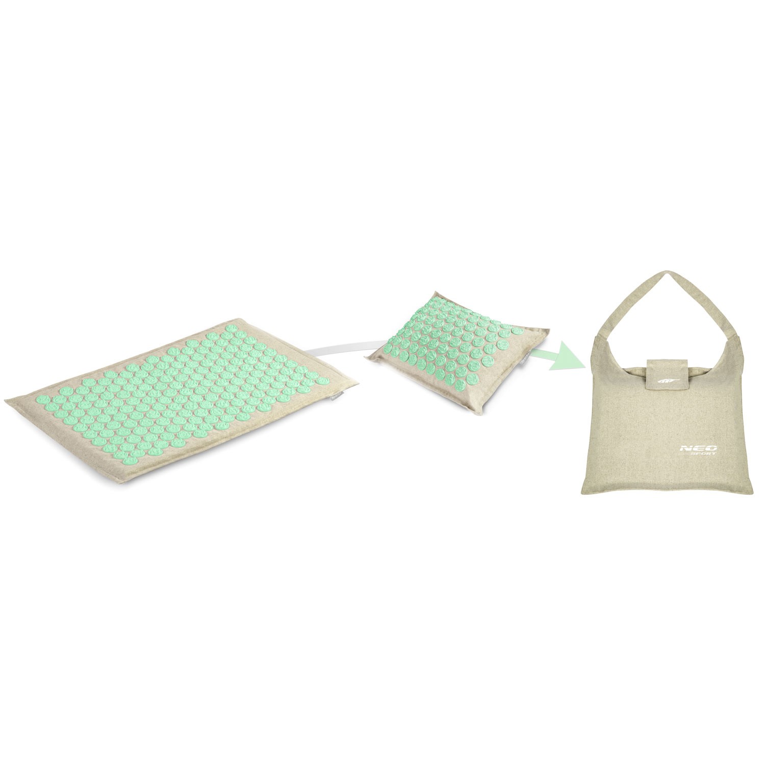 Neo-Sport 190201 nõelravimatt naeltega, hall ja piparmündiroheline - Image 3