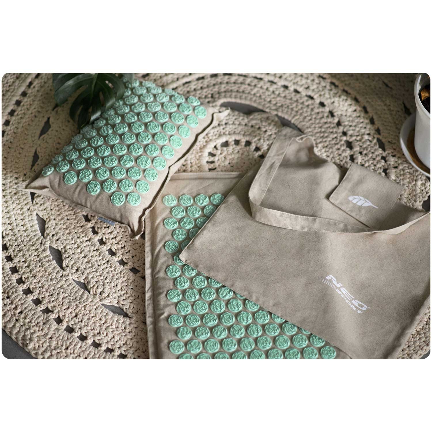 Neo-Sport 190201 nõelravimatt naeltega, hall ja piparmündiroheline - Image 6