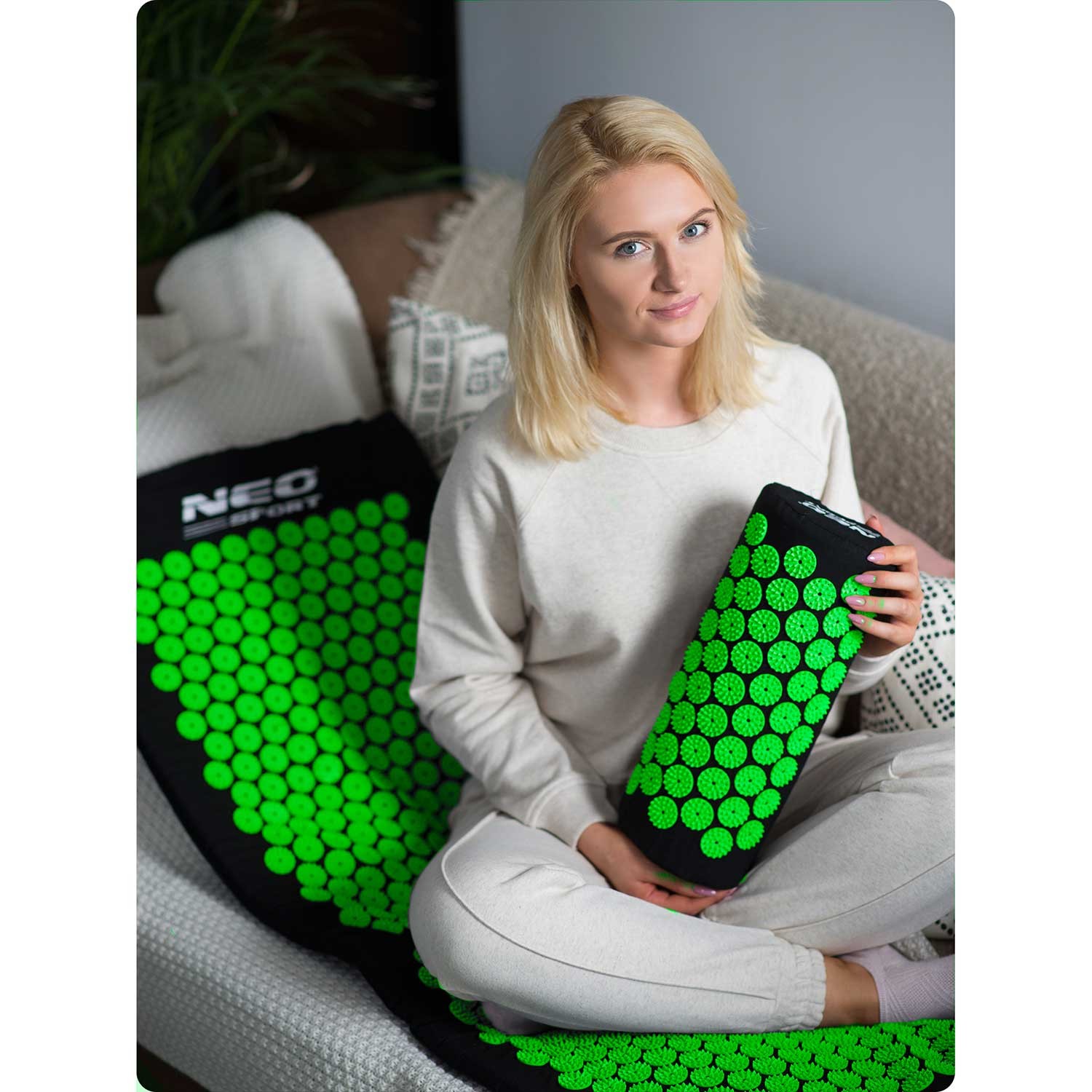 Neo-Sport NS-901 nõelravimatt naeltega, must ja roheline - Image 3