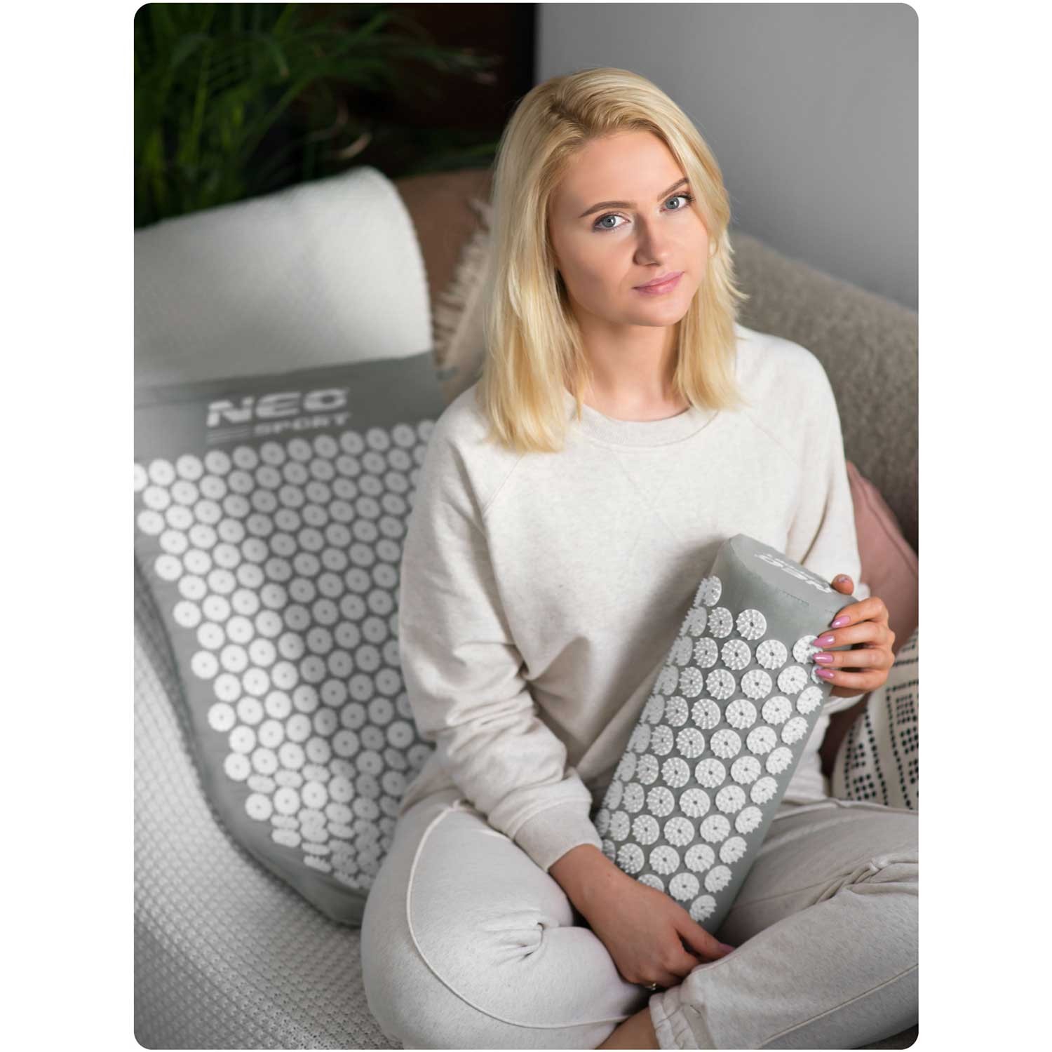 Neo-Sport NS-900 nõelravimatt naeltega, hall ja valge - Image 9