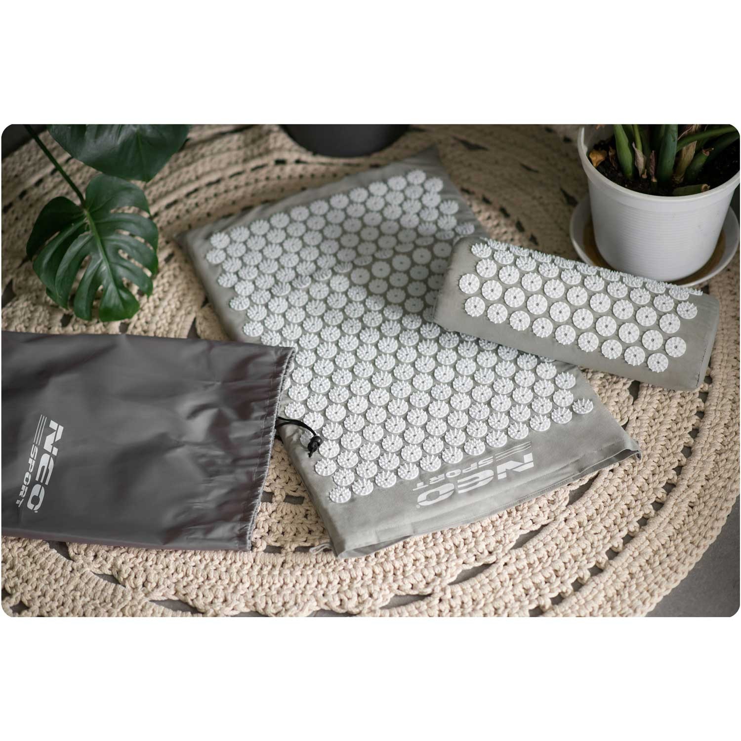 Neo-Sport NS-900 nõelravimatt naeltega, hall ja valge - Image 2