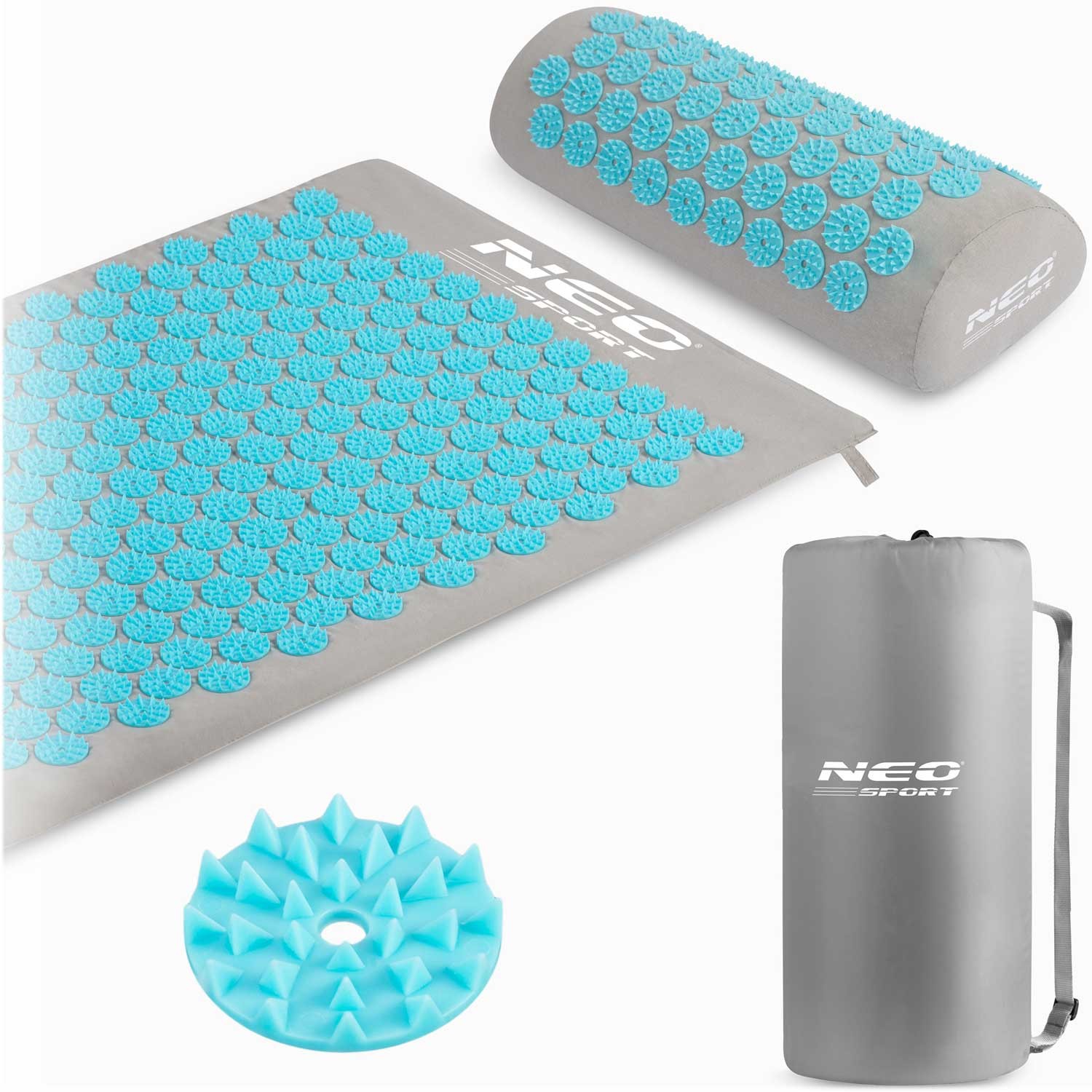 Neo-Sport NS-900 ogadega nõelravimatt, hall ja türkiissinine