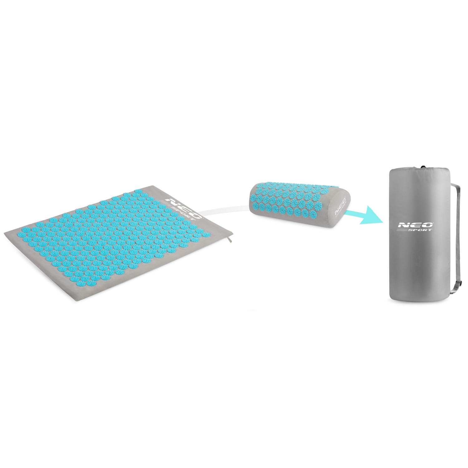 Neo-Sport NS-900 ogadega nõelravimatt, hall ja türkiissinine - Image 7