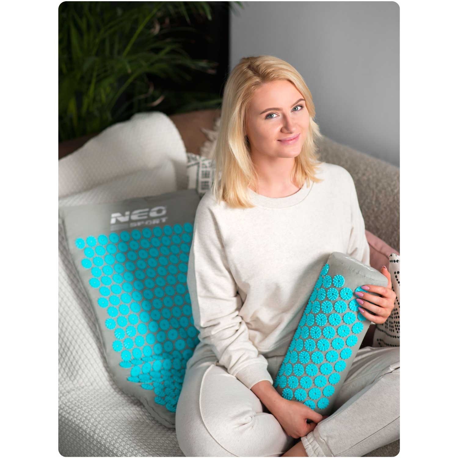 Neo-Sport NS-900 ogadega nõelravimatt, hall ja türkiissinine - Image 9