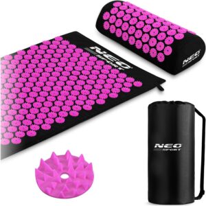 Neo-Sport NS-900 akupressuurmatt naeltega, must ja lilla
