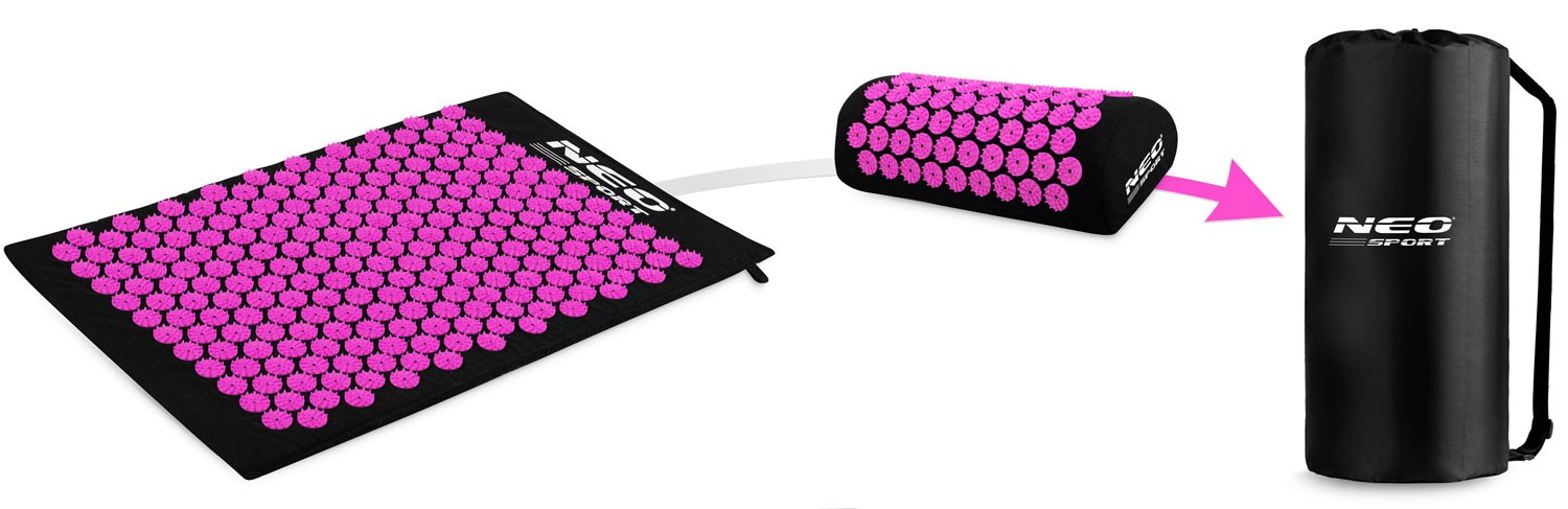 Neo-Sport NS-900 akupressuurmatt naeltega, must ja lilla - Image 7