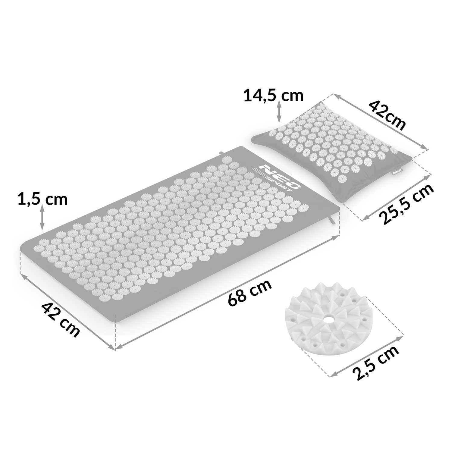 Neo-Sport NS-903 nõelravimatt naeltega, must ja hõbedane - Image 8