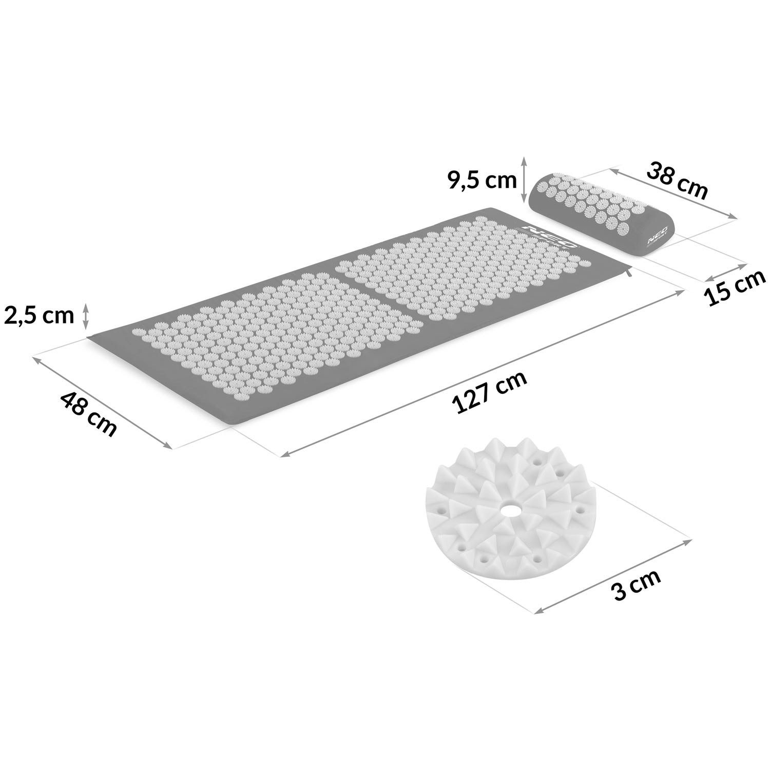 Neo-Sport NS-901 nõelravimatt naeltega, must ja hall - Image 7