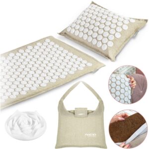 Neo-Sport NS902 ogadega nõelravimatt - hall ja valge