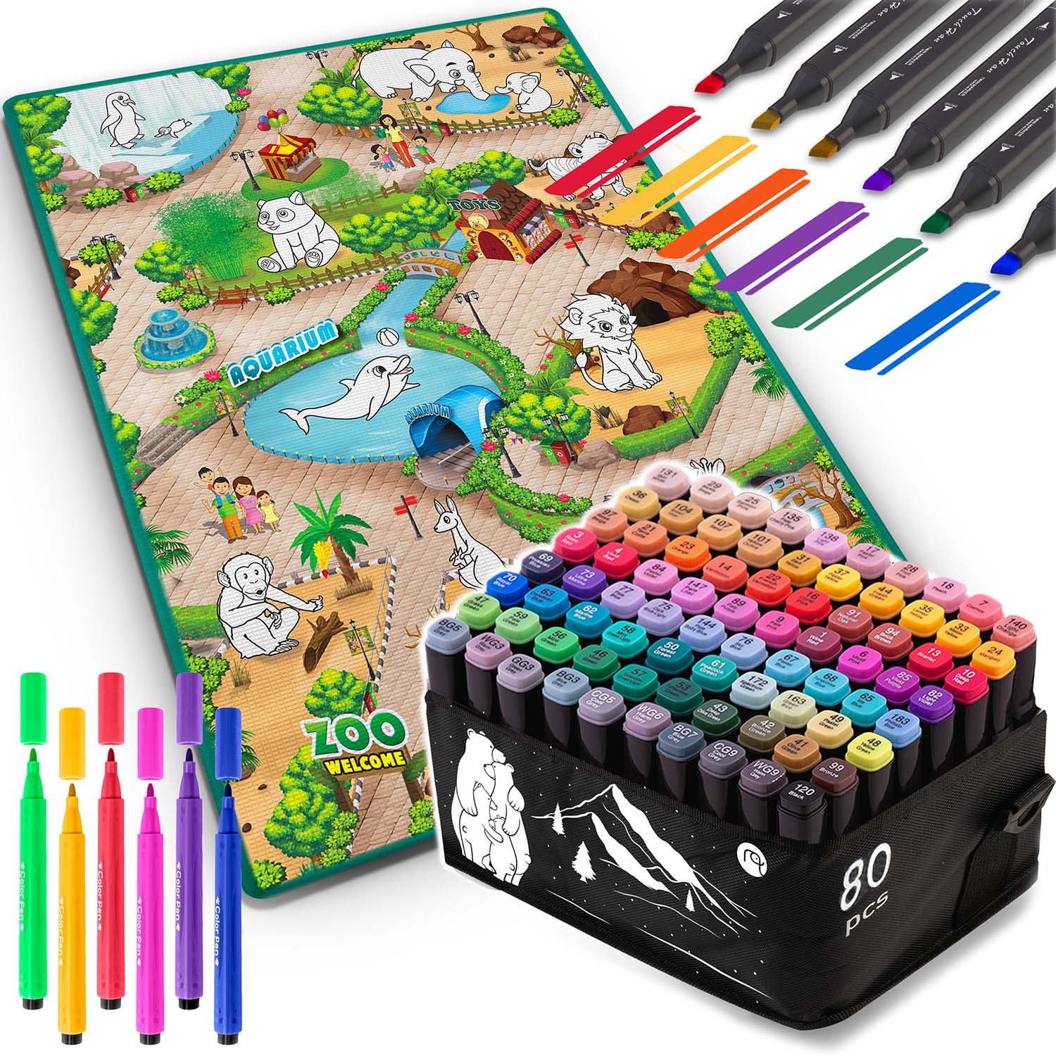 Maalimismatt 90 x 120 cm + 80 Ricokidsi alkoholimarkerit - Image 5