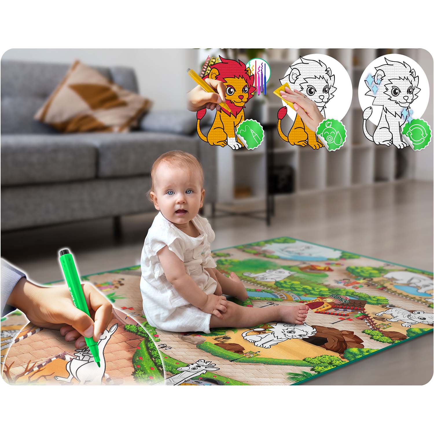 Maalimismatt 90 x 120 cm + 80 Ricokidsi alkoholimarkerit - Image 6