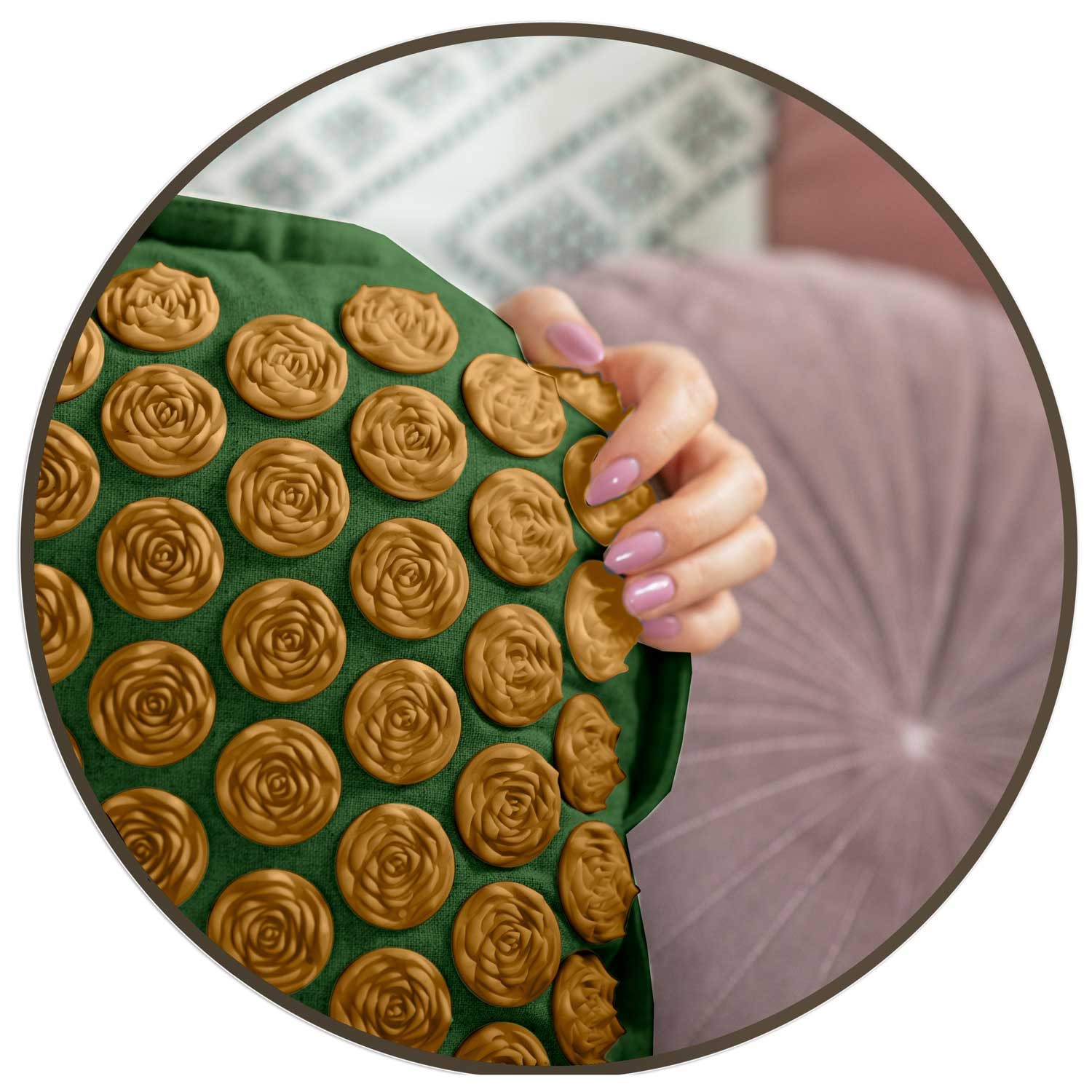 Akupressuurmatt padjaga NS-902 tumeroheline ja kuldne - Image 3