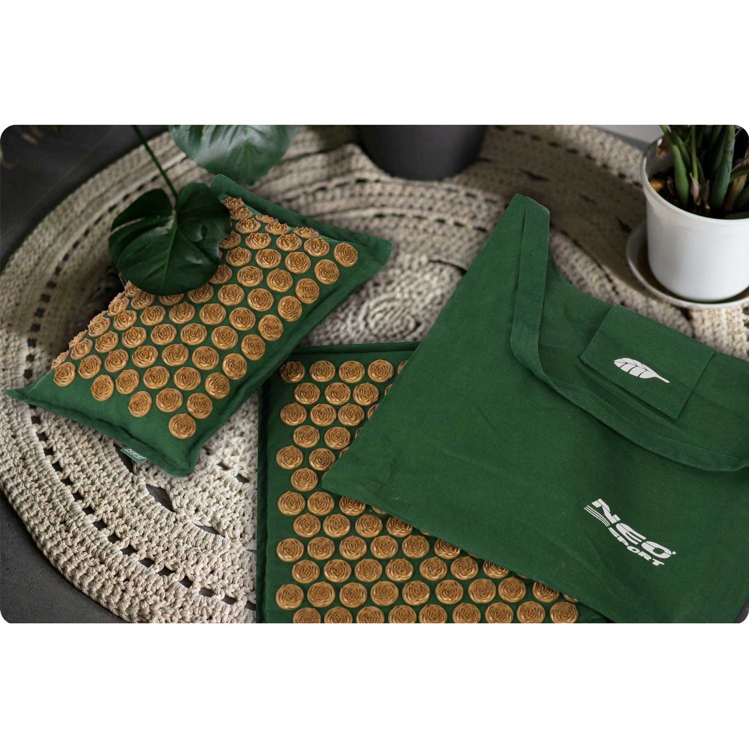 Akupressuurmatt padjaga NS-902 tumeroheline ja kuldne - Image 10