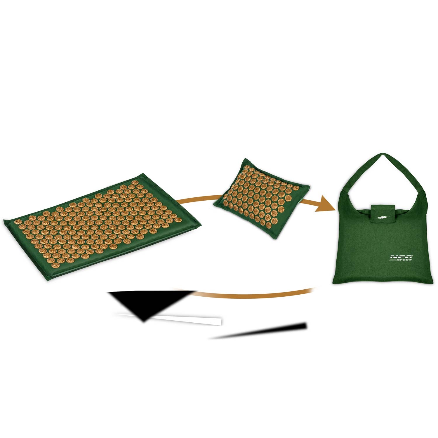 Akupressuurmatt padjaga NS-902 tumeroheline ja kuldne - Image 12