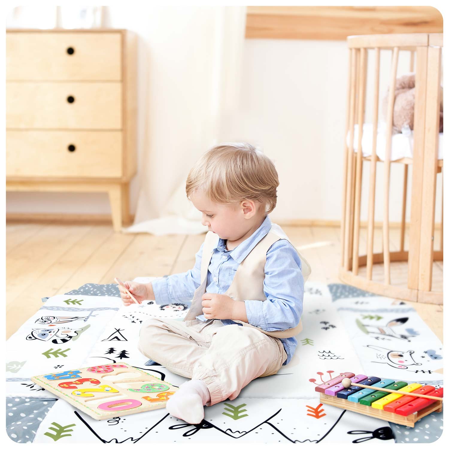 Interaktiivne õppematt 110 x 100 cm Ricokids Jänes - Image 15