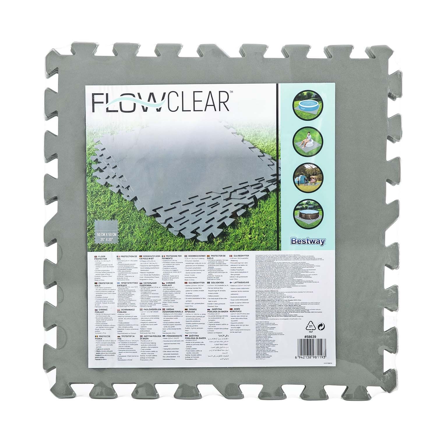 Puslebasseini vahtmatt 50 x 50 cm 9 tk Bestway 58639 - Image 6