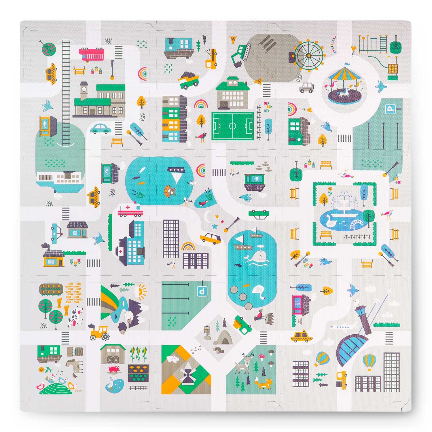 Vahtpuslematt 120x120cm + Nukido linna vahtfiguurid - Image 2