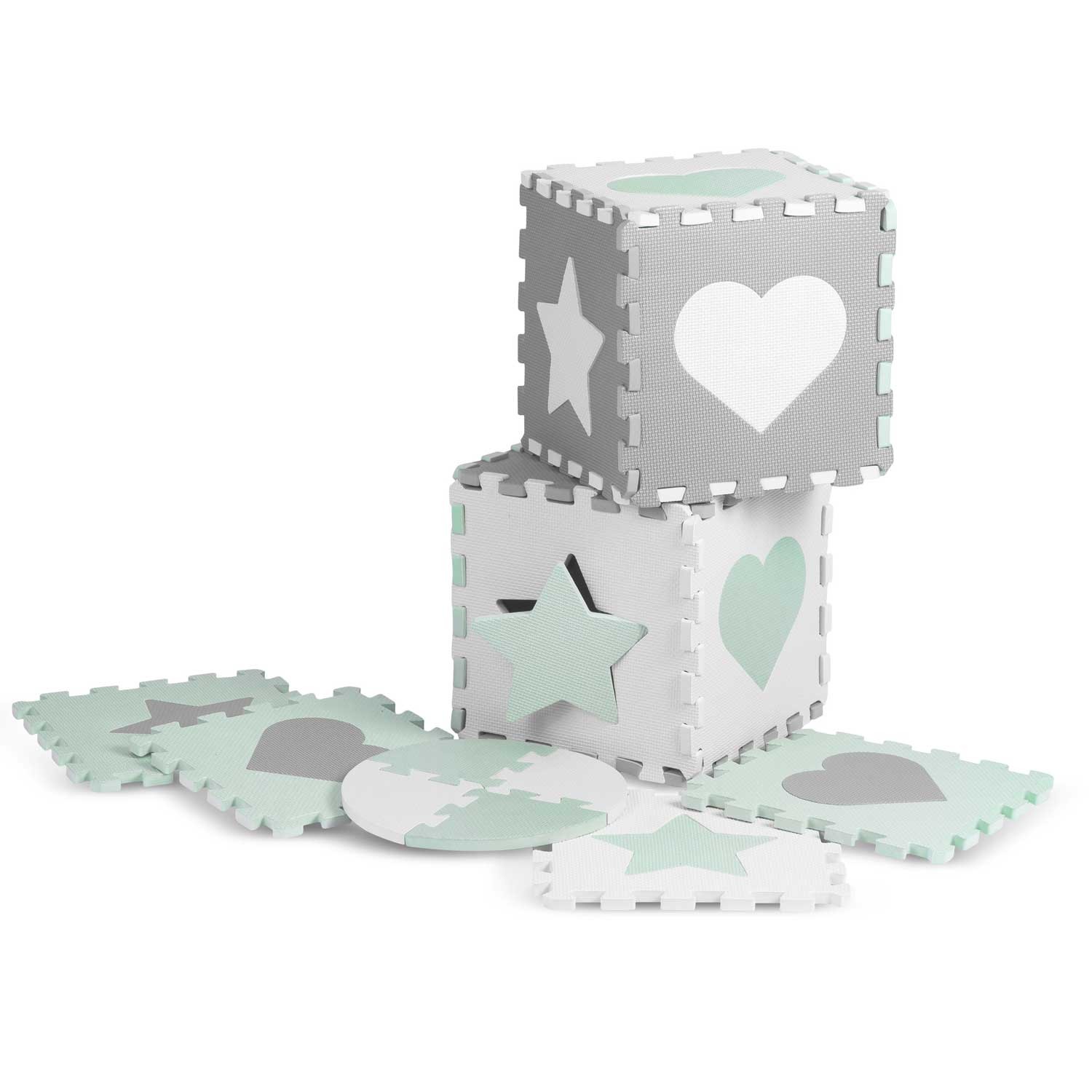 Ricokidsi vahtpuslematt 151x151cm 16 tk hall-mündiroheline - Image 4