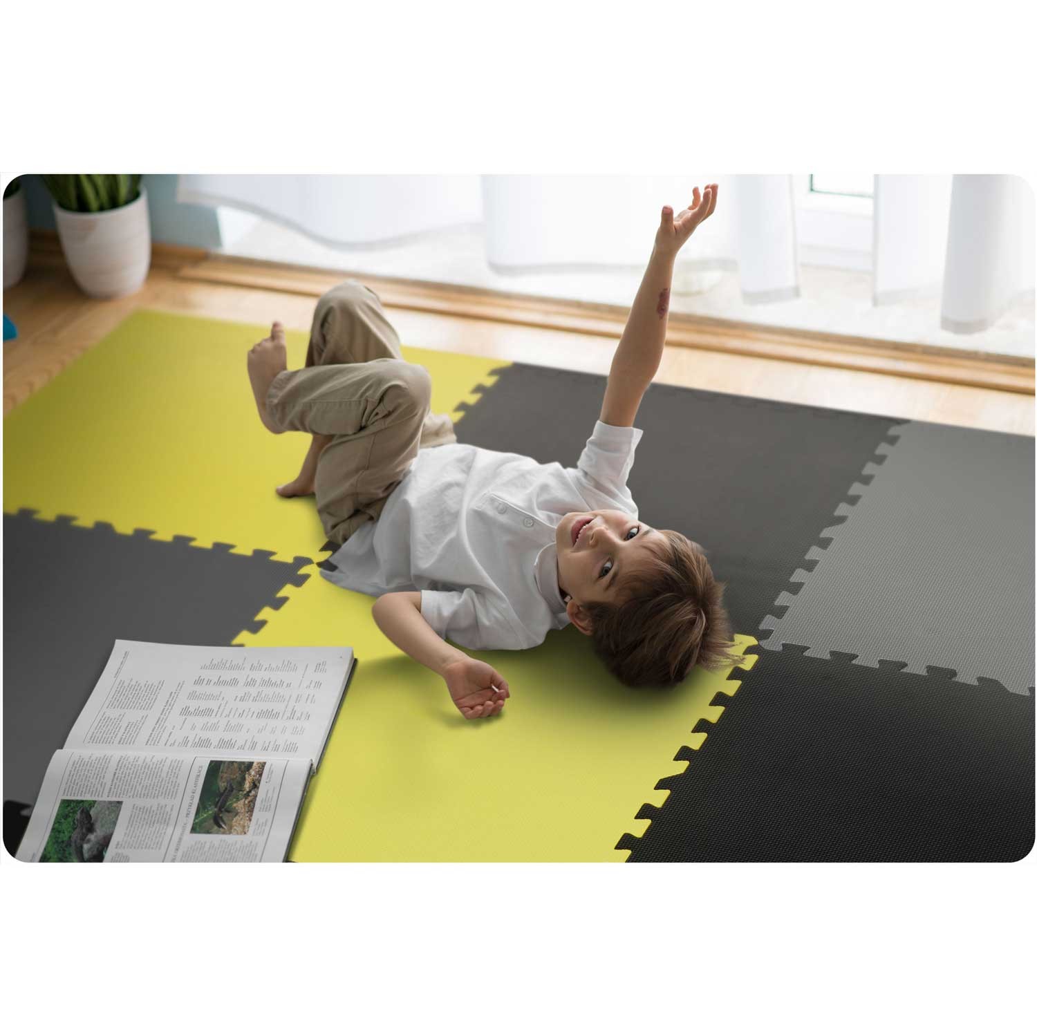 Vahtpuslematt 180x180cm 9 tk hallikaskollane - Image 3