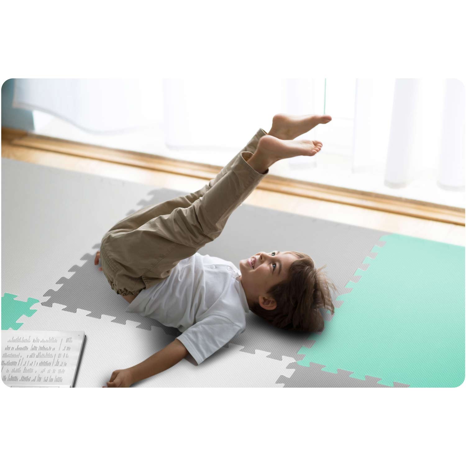 Vahtpuslematt 180x180cm 9 tk hall piparmünt - Image 6