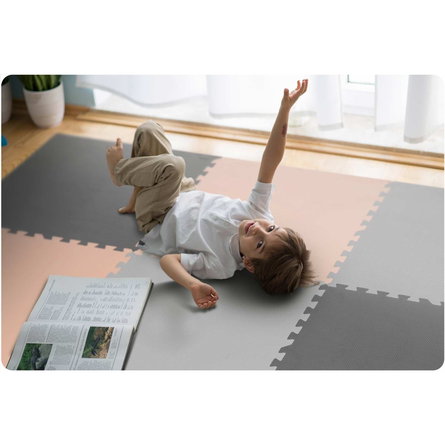 Vahtpuslematt 180x180cm 9 tk hall-virsikukarva - Image 6