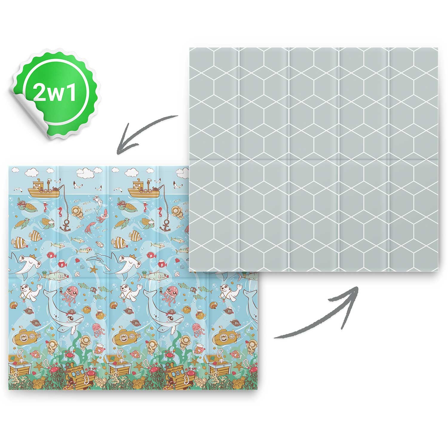 Kokkupandav hariduslik vahtmatt 200 x 180 x 1 cm Nukido NK-340 ookean - Image 10