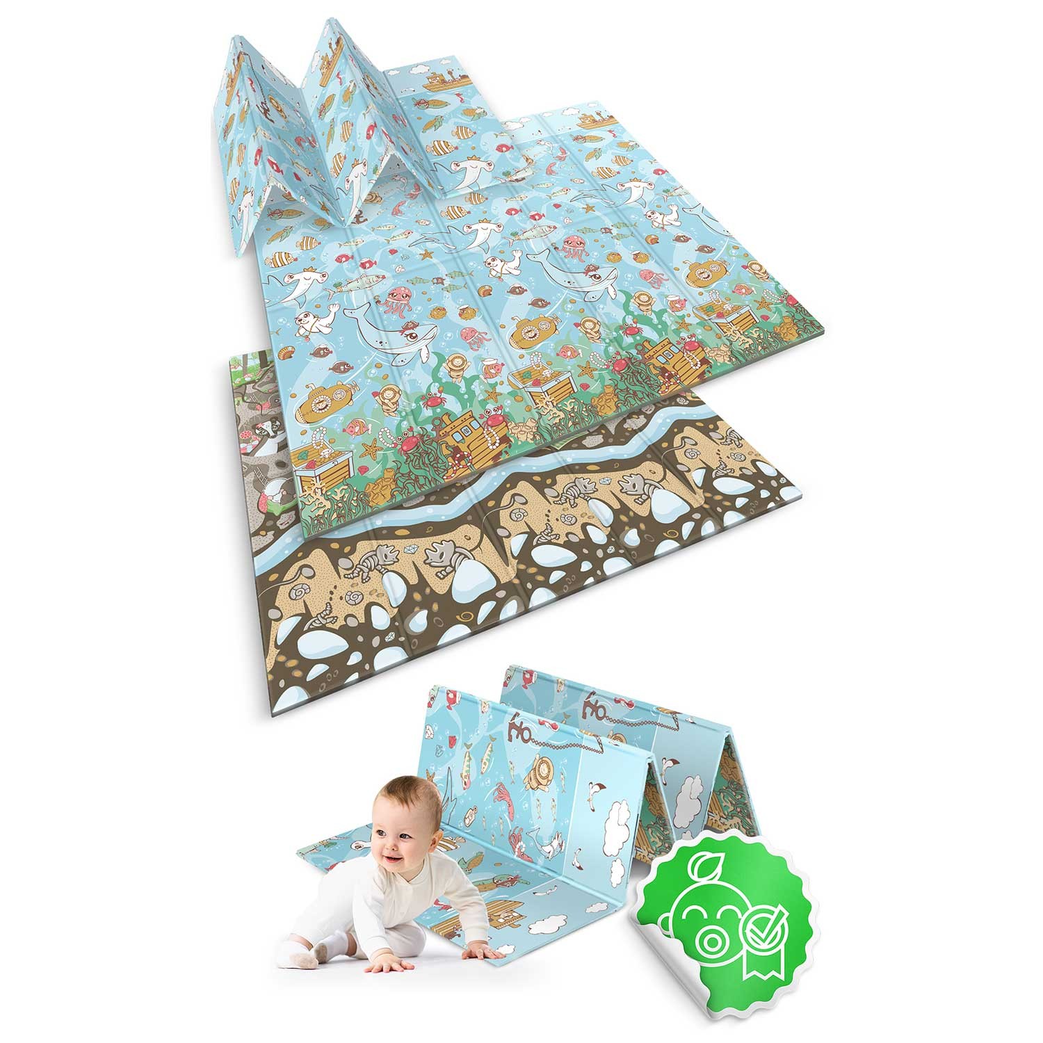 Kokkupandav hariduslik vahtmatt 200 x 180 x 1 cm Nukido NK-340 ookean-maa - Image 7