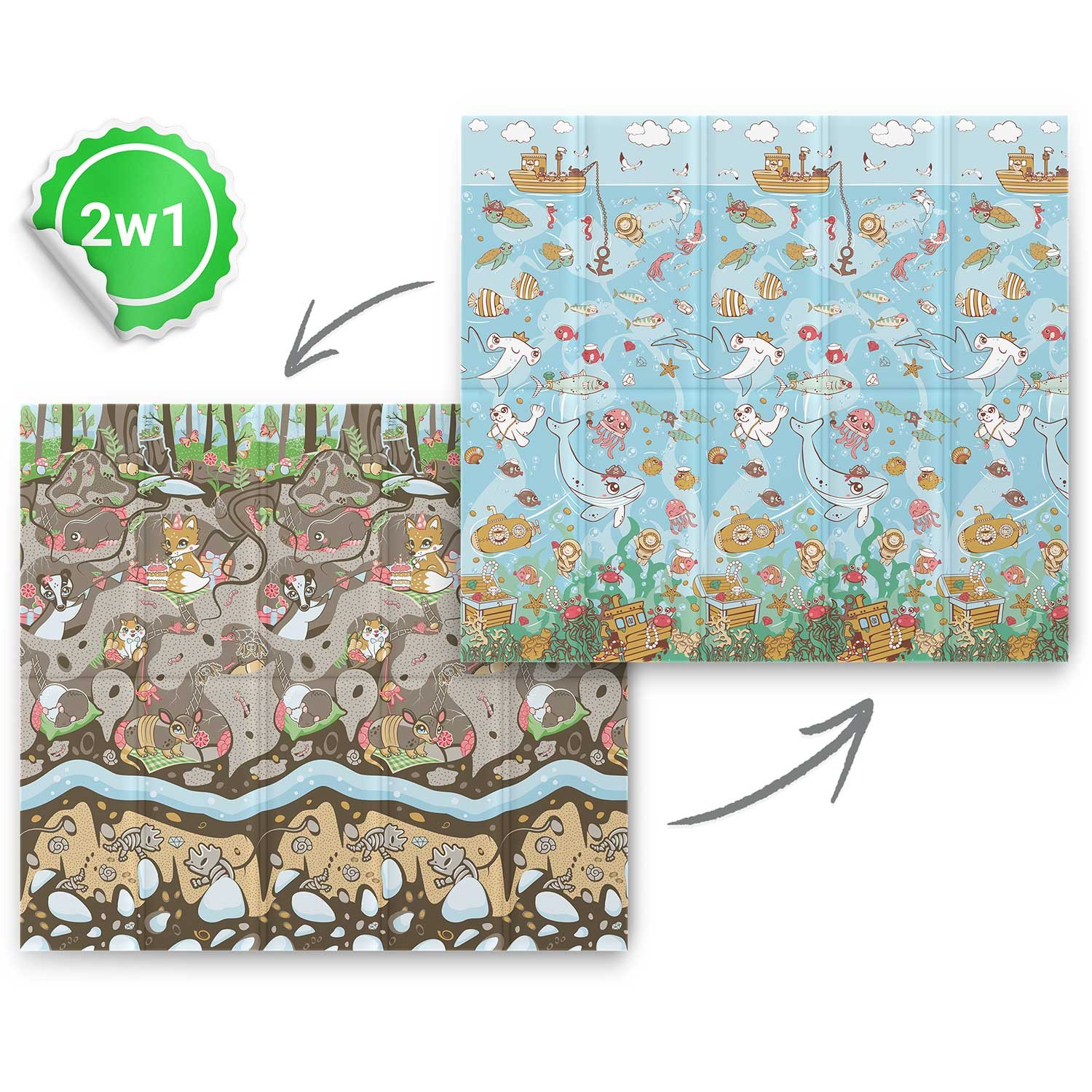 Kokkupandav hariduslik vahtmatt 200 x 180 x 1 cm Nukido NK-340 ookean-maa - Image 4