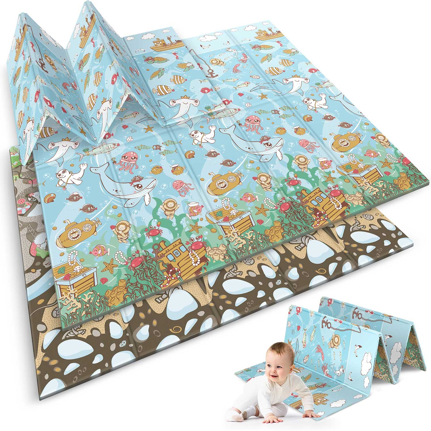 Kokkupandav hariduslik vahtmatt 200 x 180 x 1 cm Nukido NK-340 ookean-maa - Image 11