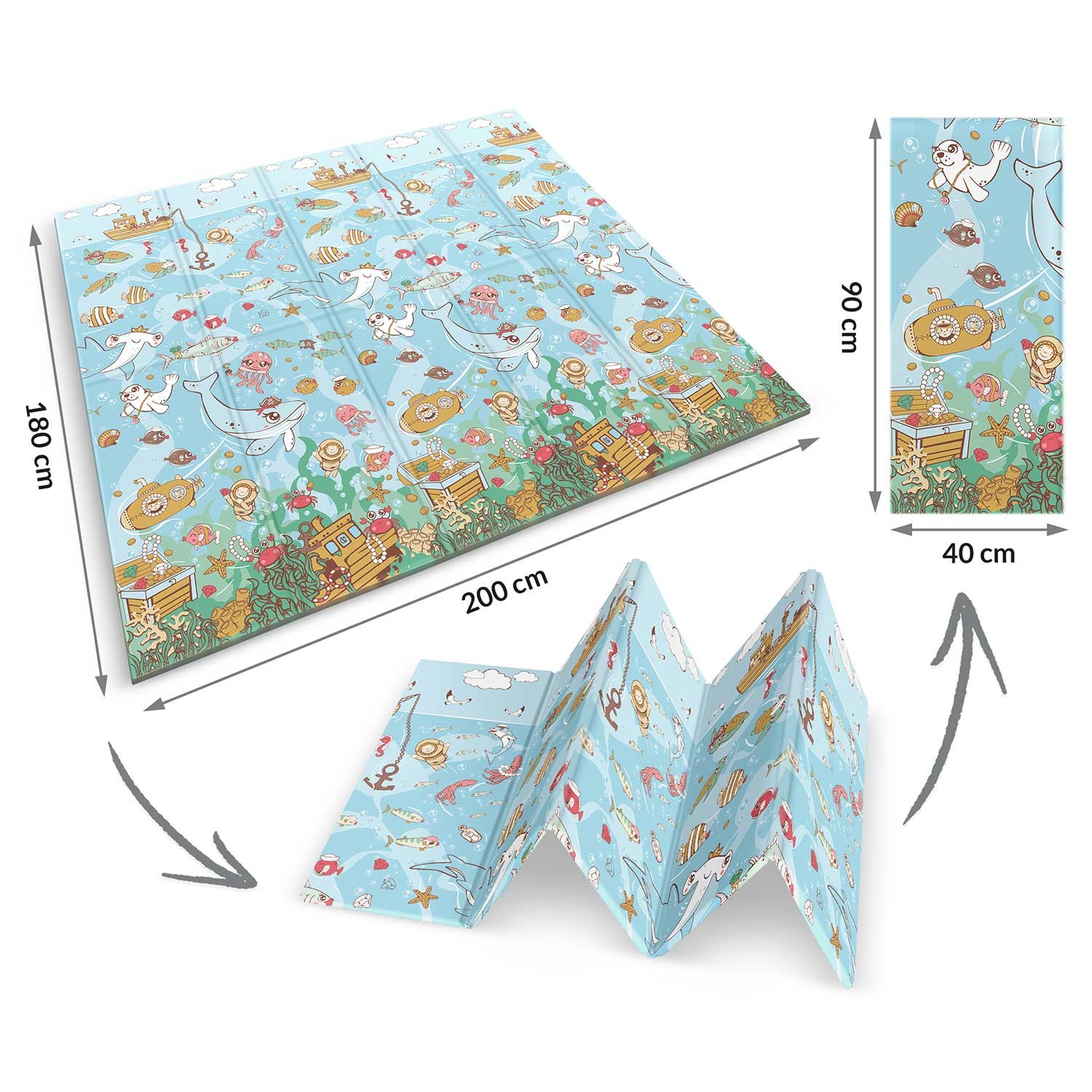 Kokkupandav hariduslik vahtmatt 200 x 180 x 1 cm Nukido NK-340 ookean-maa - Image 6