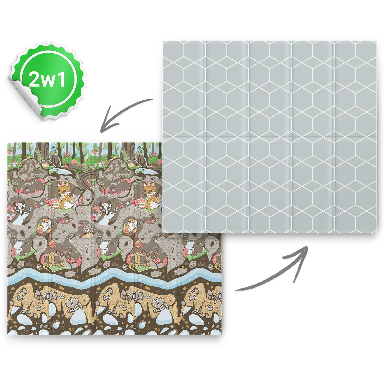 Kokkupandav hariduslik vahtmatt 200 x 180 x 1 cm Nukido NK-340 maapind - Image 4