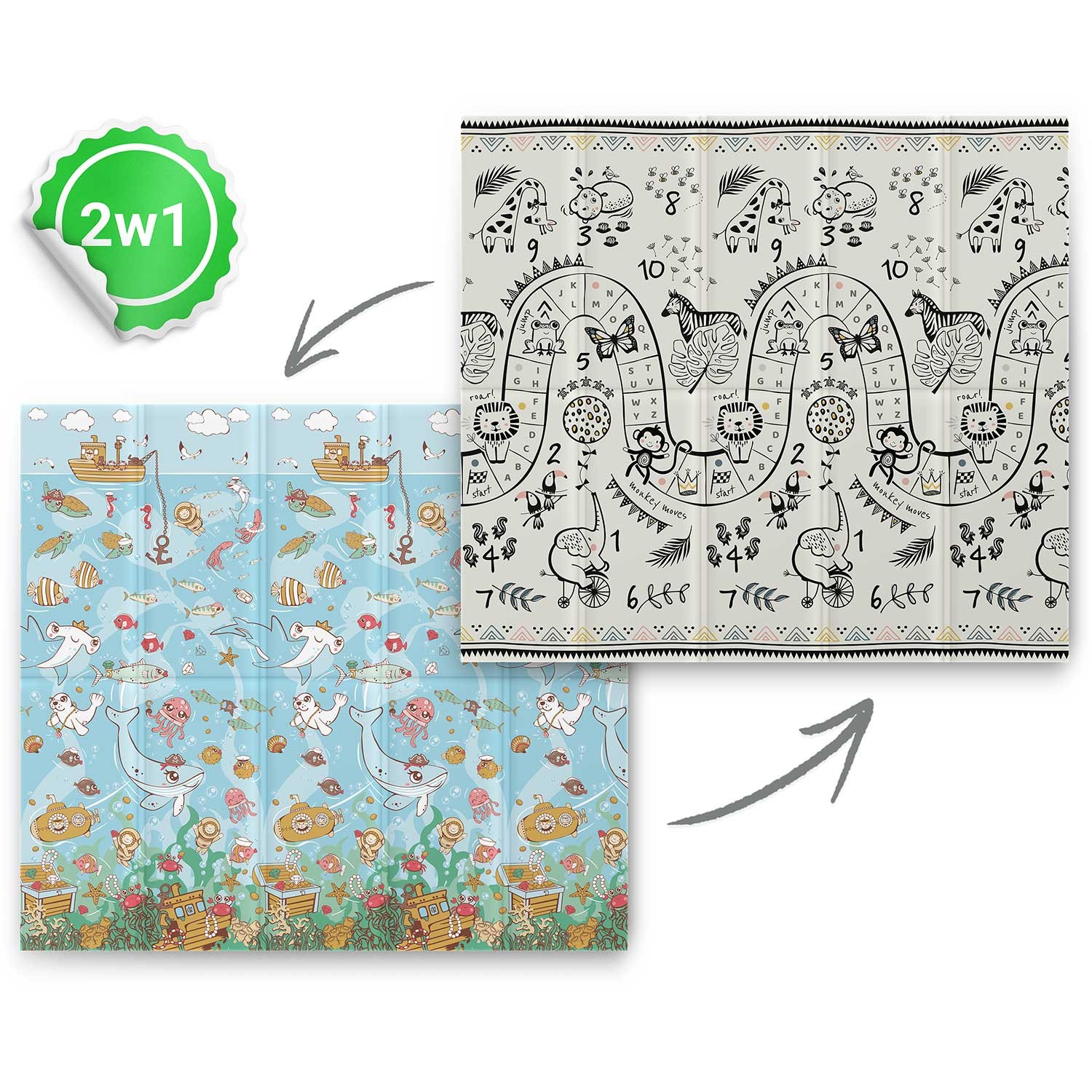 Kokkupandav hariduslik vahtmatt 200 x 180 x 1 cm Nukido NK-340 ookeanisafari - Image 4