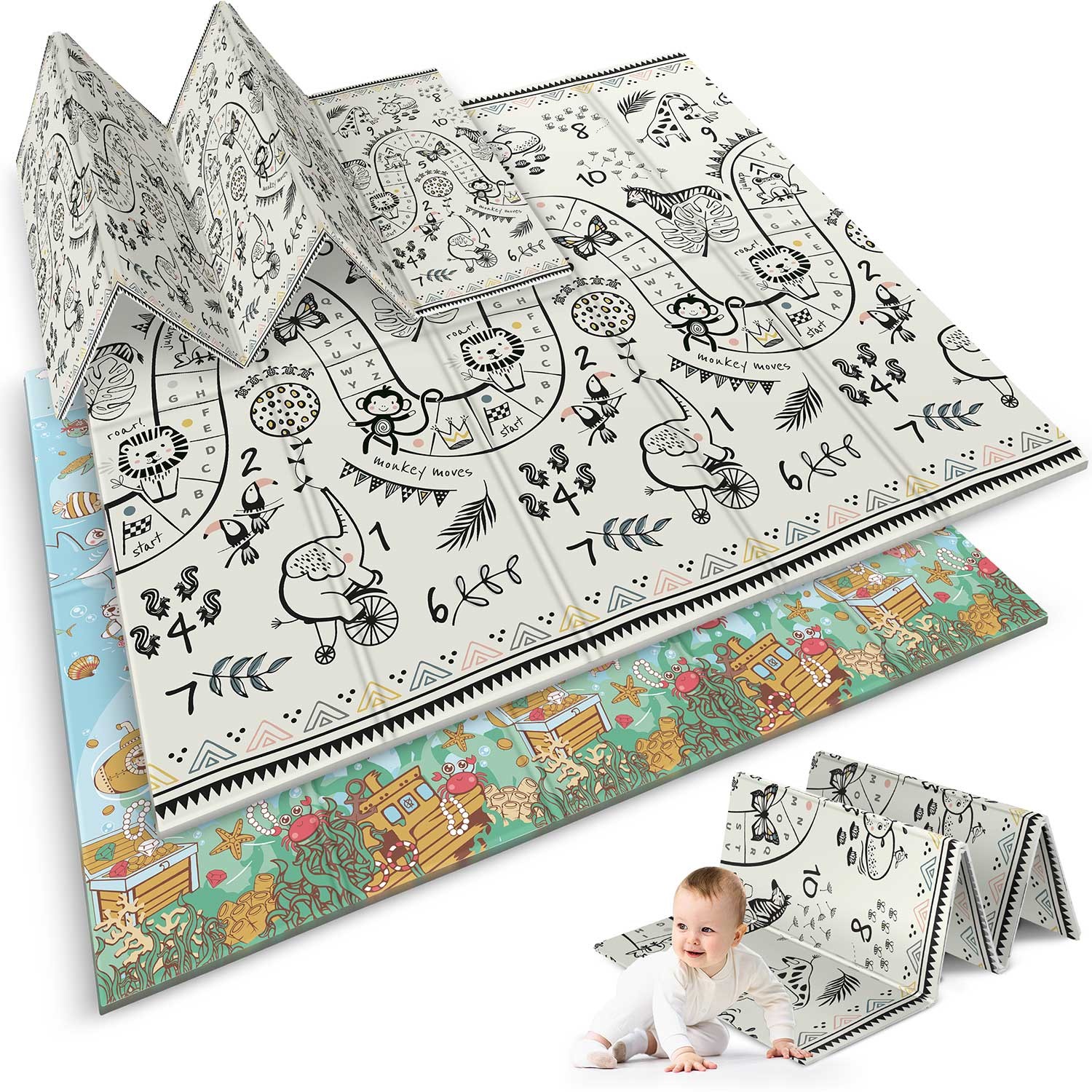 Kokkupandav hariduslik vahtmatt 200 x 180 x 1 cm Nukido NK-340 ookeanisafari - Image 11