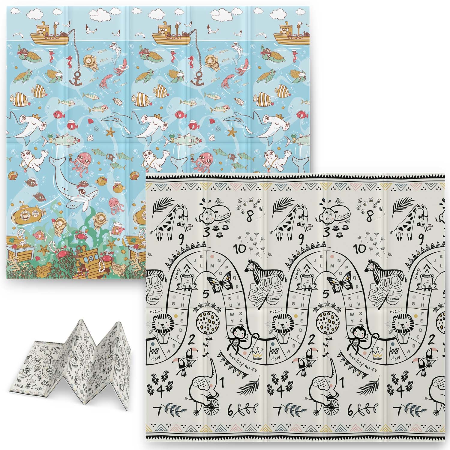 Kokkupandav hariduslik vahtmatt 200 x 180 x 1 cm Nukido NK-340 ookeanisafari