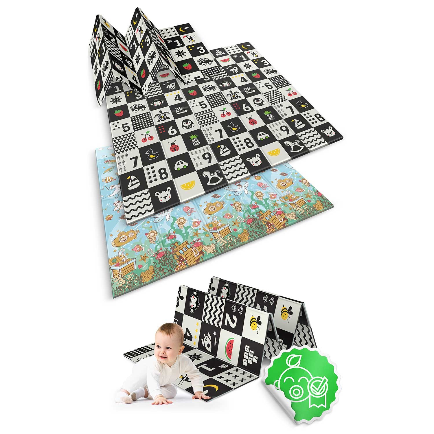 Kokkupandav hariduslik vahtmatt 200 x 180 x 1 cm Nukido NK-340 ookeaninumbrid - Image 6