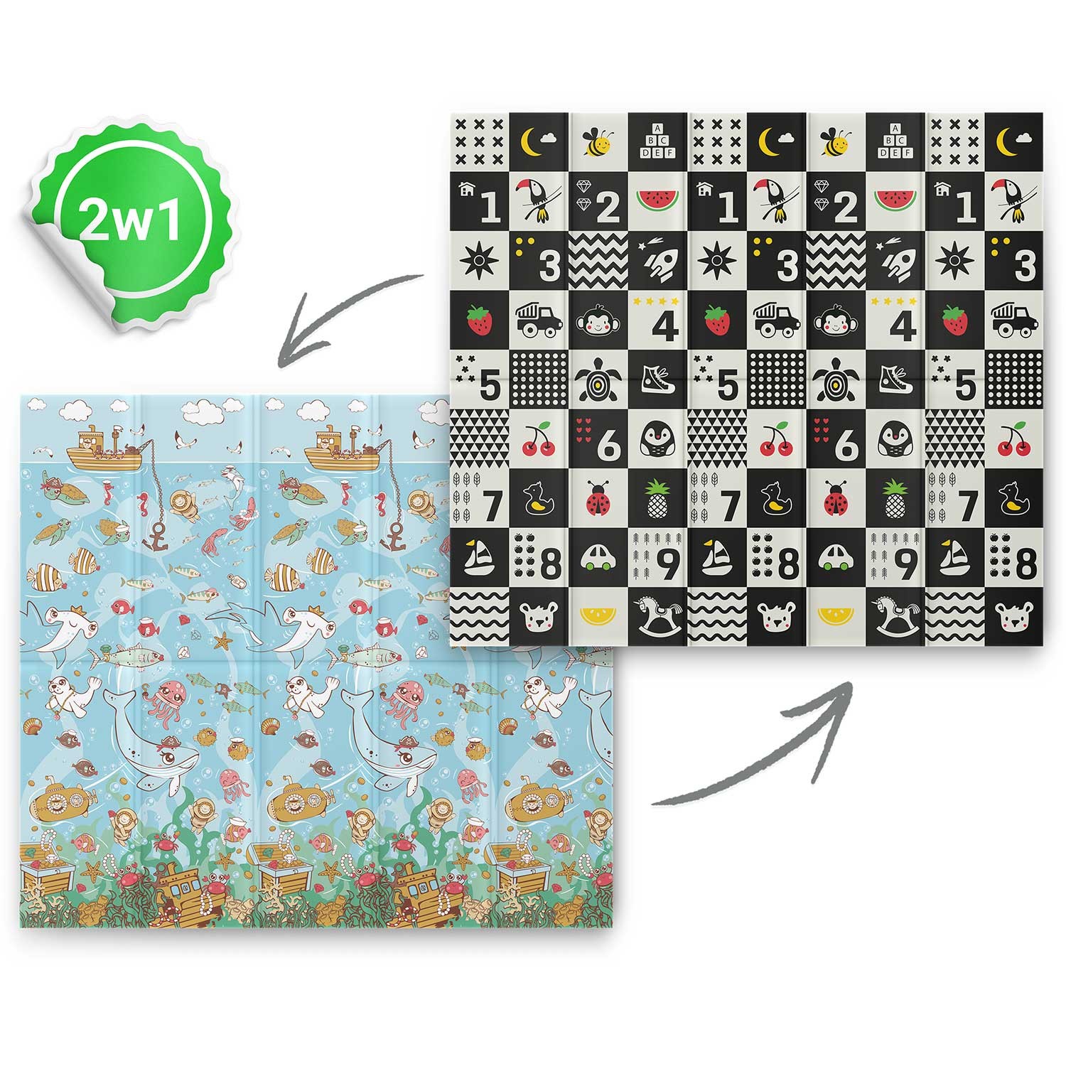 Kokkupandav hariduslik vahtmatt 200 x 180 x 1 cm Nukido NK-340 ookeaninumbrid - Image 4