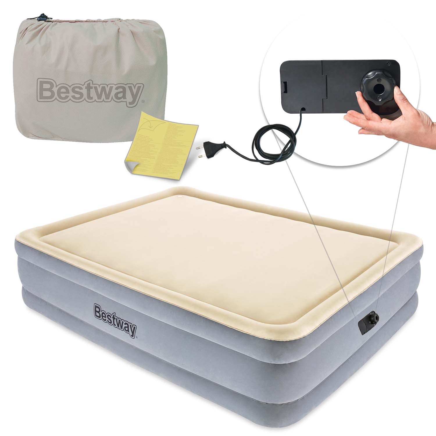 Täispuhutav madrats 203x152x46 cm sisseehitatud elektripumbaga Bestway 67486
