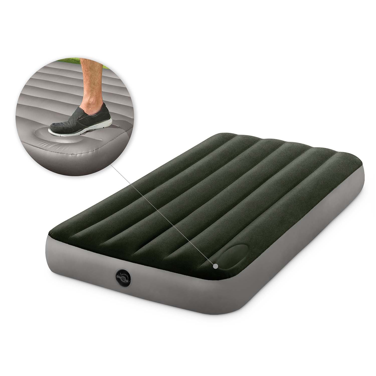 Täispuhutav madrats 191x99x25 cm sisseehitatud jalapumbaga INTEX 64761 - Image 3