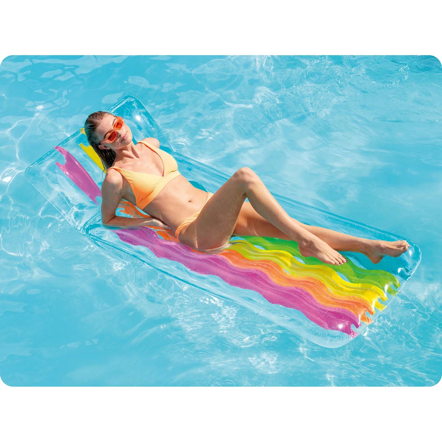 Vikerkaarevärviline ujumismadrats 203 x 84 cm INTEX 58724 - Image 4