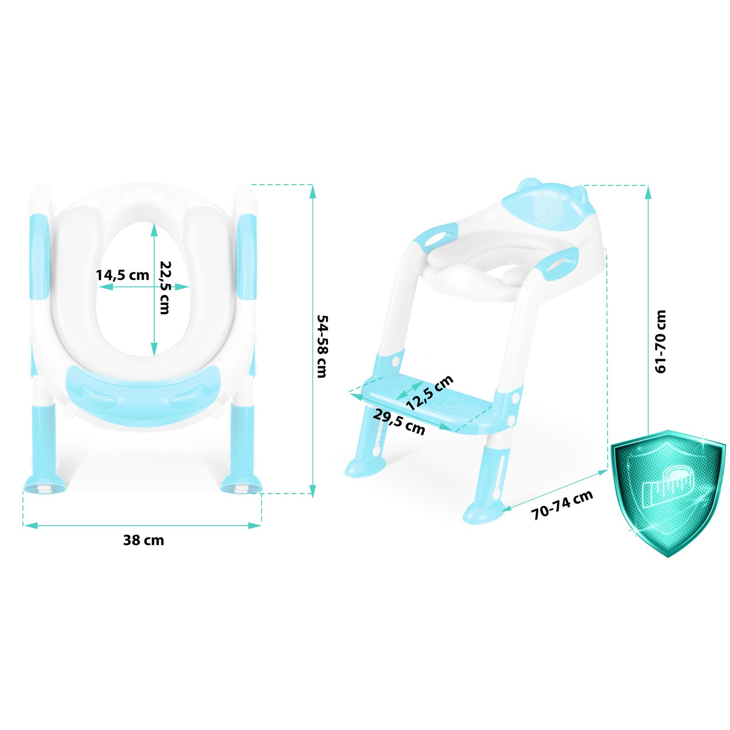 Ricokids 729200 karukujuline tualettpoti kate redeliga, sinine - Image 9