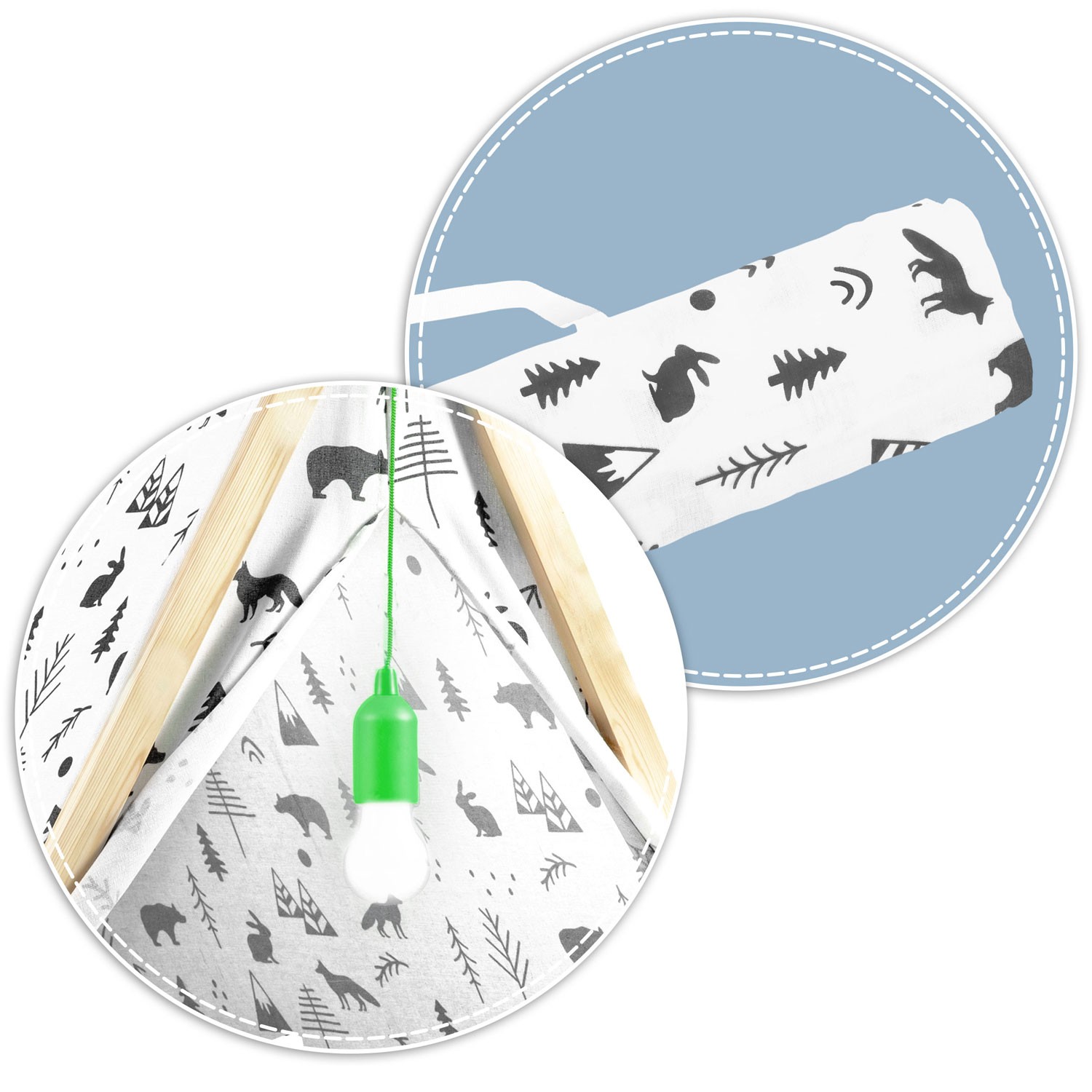 Lastemaja telk lambiga - valge - Image 6