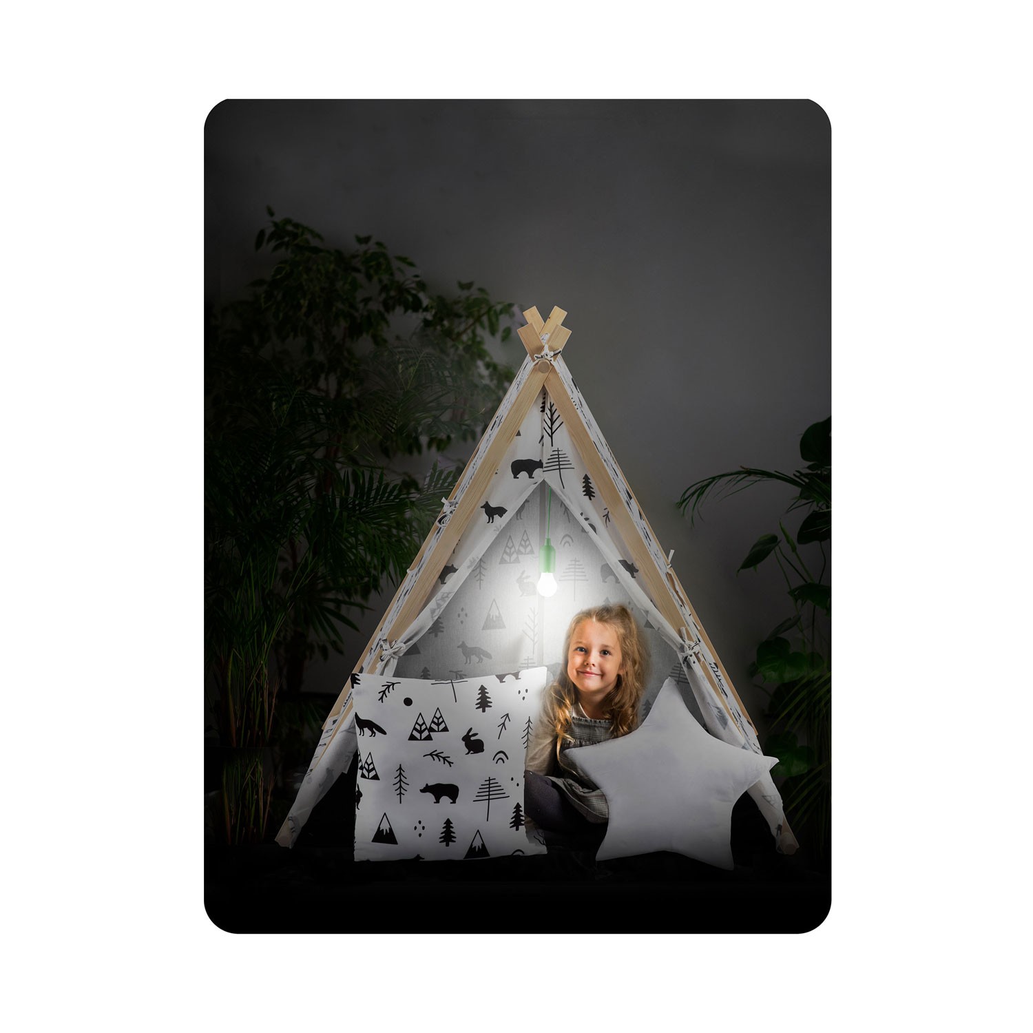 Lastemaja telk lambiga - valge - Image 8