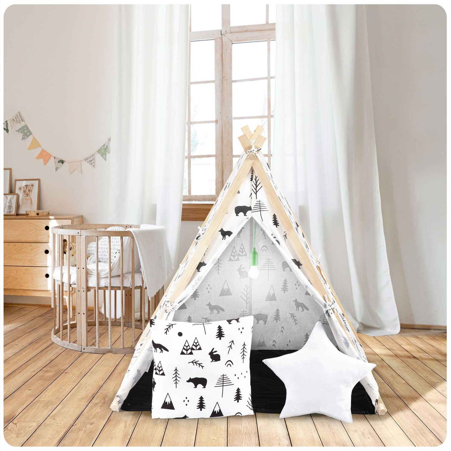 Lastemaja telk lambiga - valge - Image 14