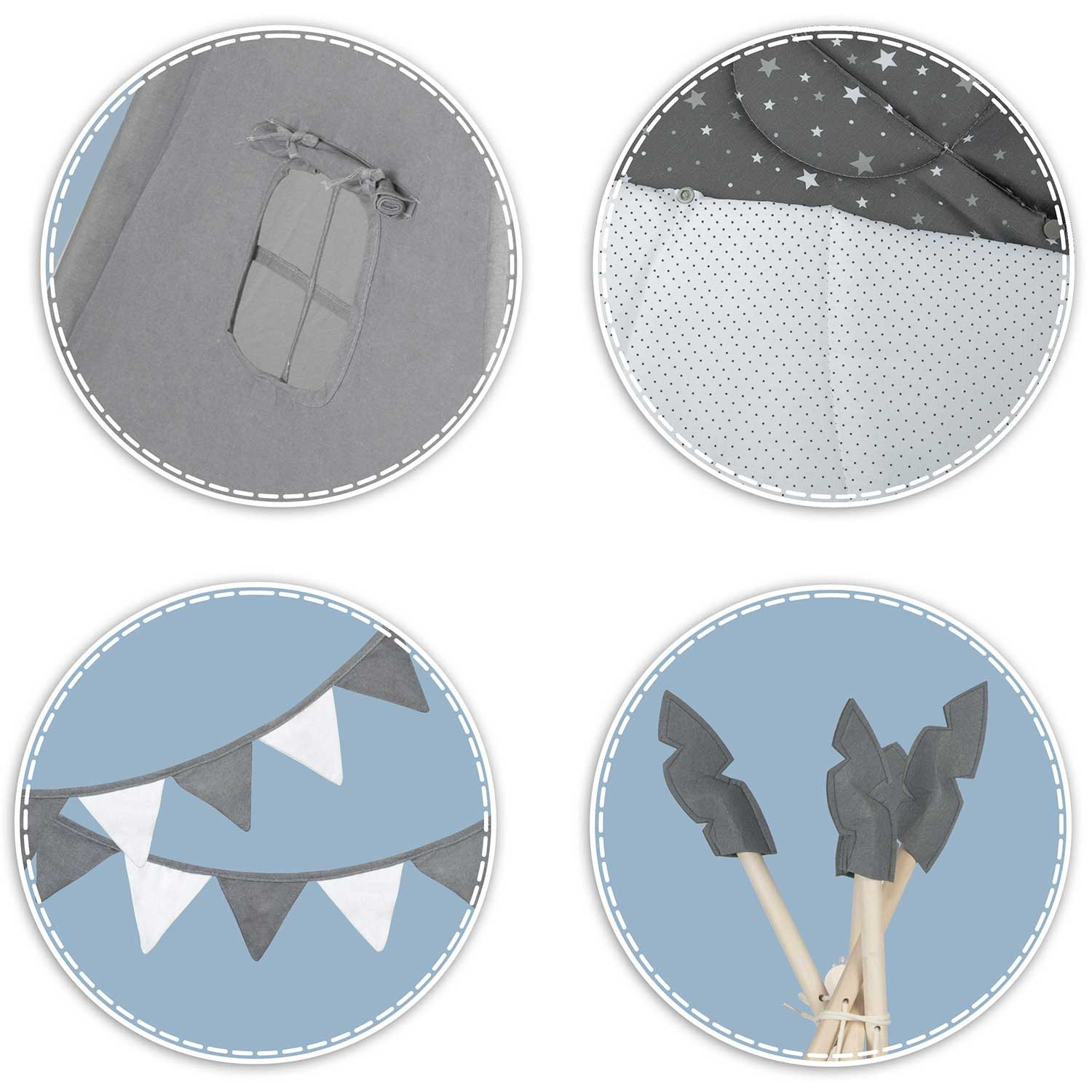 NK-406 Nukido tipi telk lastele - hall - Image 10