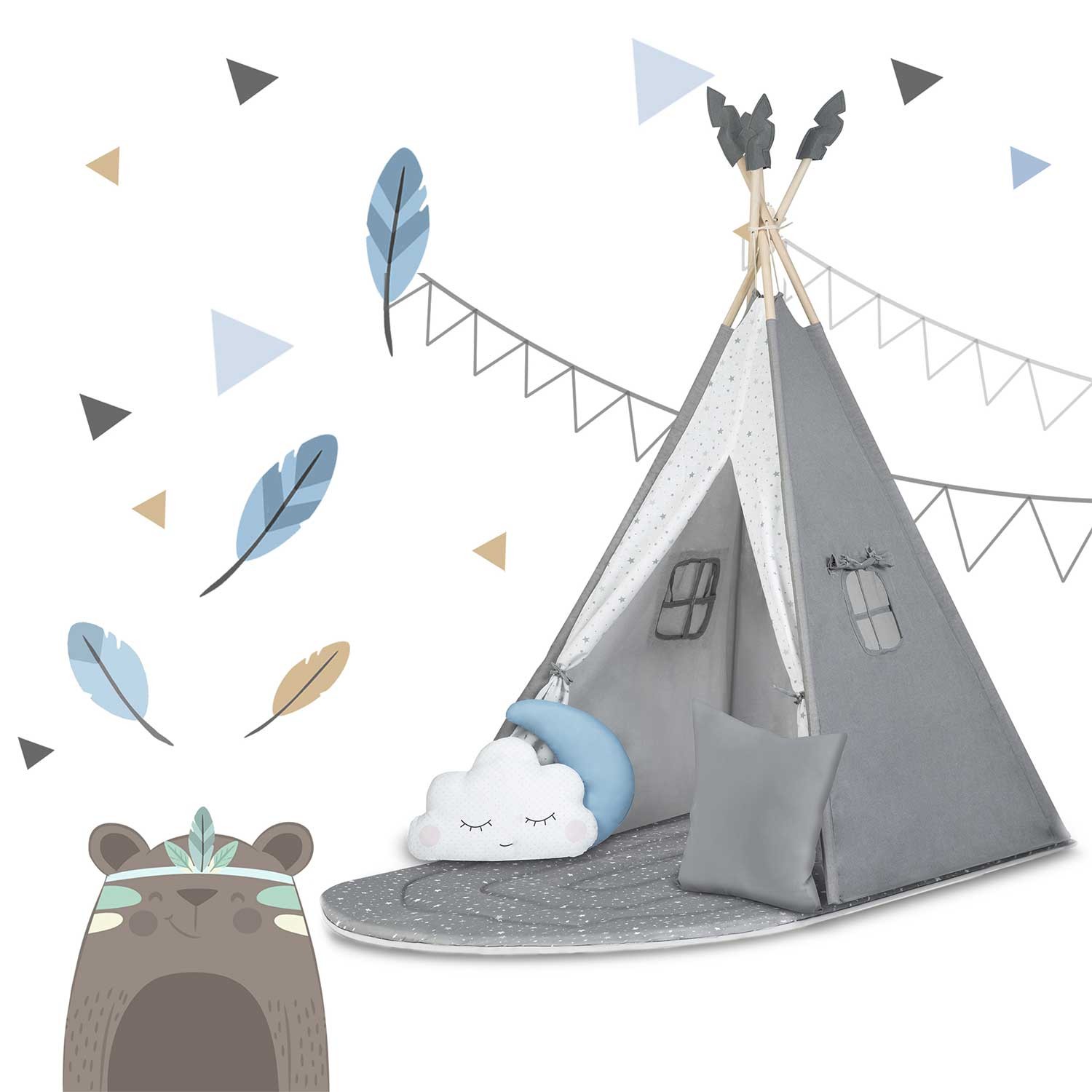 NK-406 Nukido tipi telk lastele - hall - Image 12