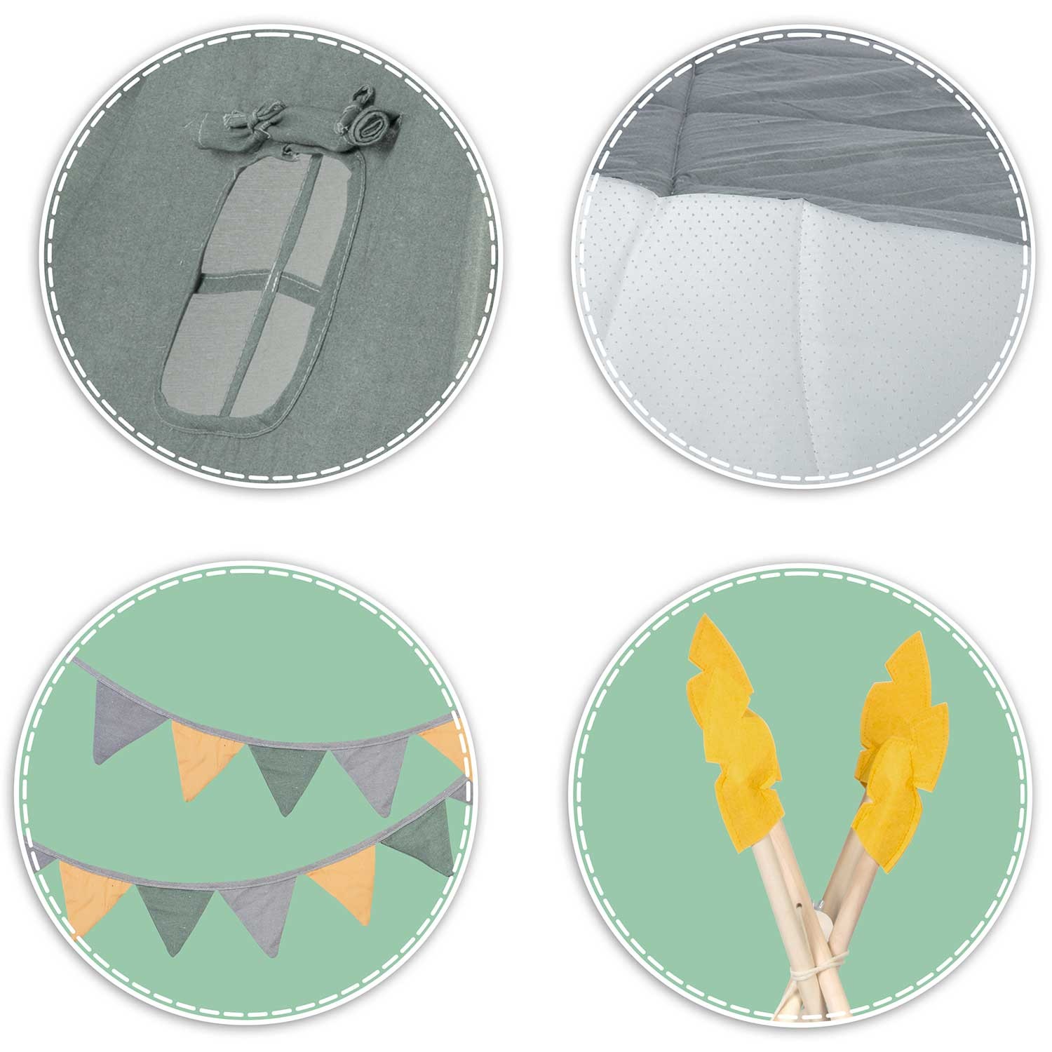 NK-406 Nukido tipi telk lastele - roheline - Image 5