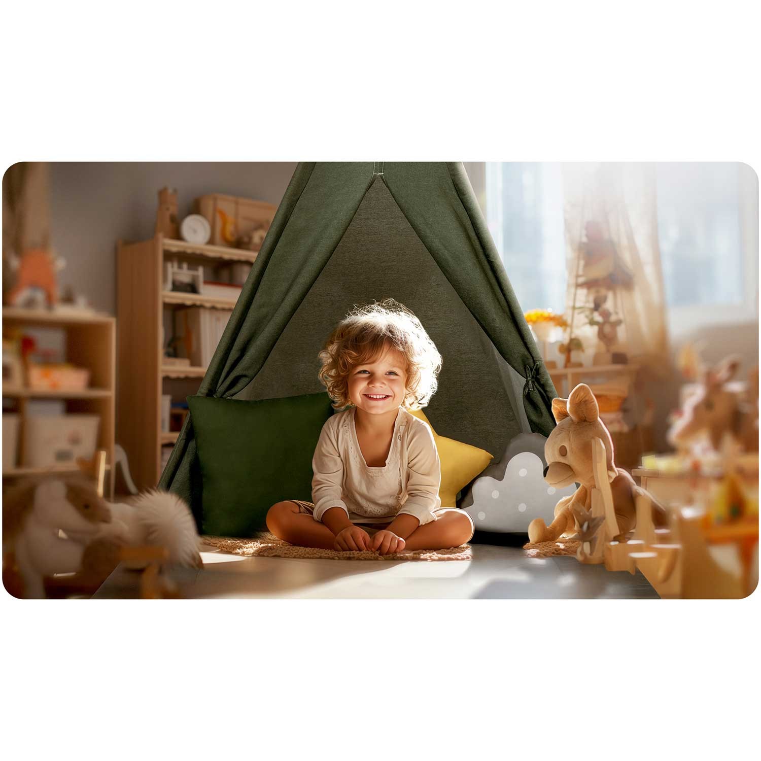 NK-406 Nukido tipi telk lastele - roheline - Image 14