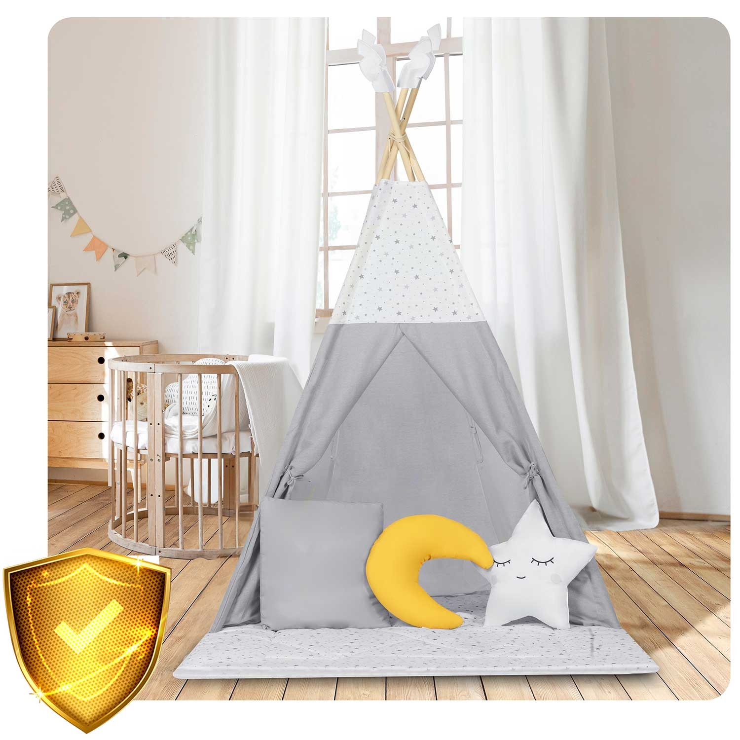 NK-406 Nukido laste tipi telk - helehall - Image 16