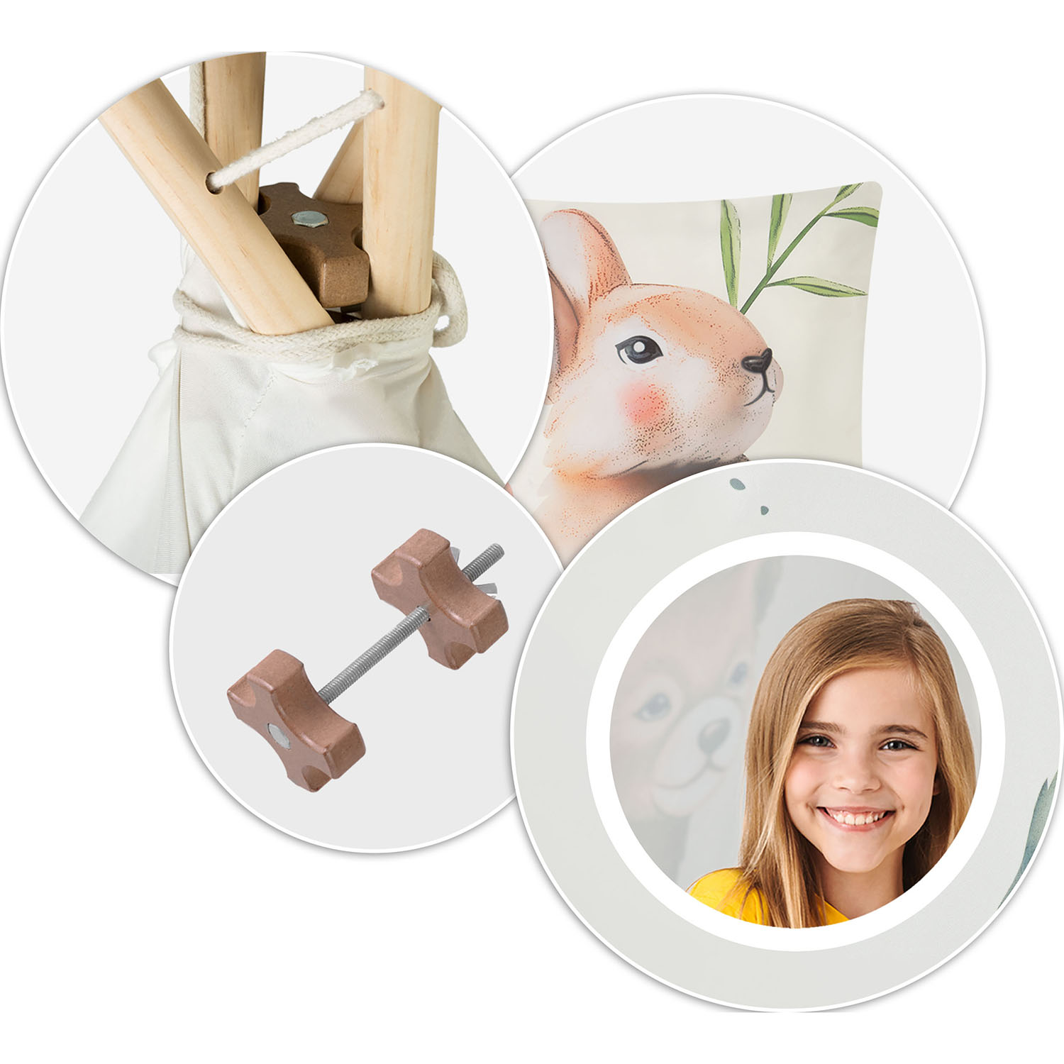 Nukido tipi telk lastele - beež - Image 10