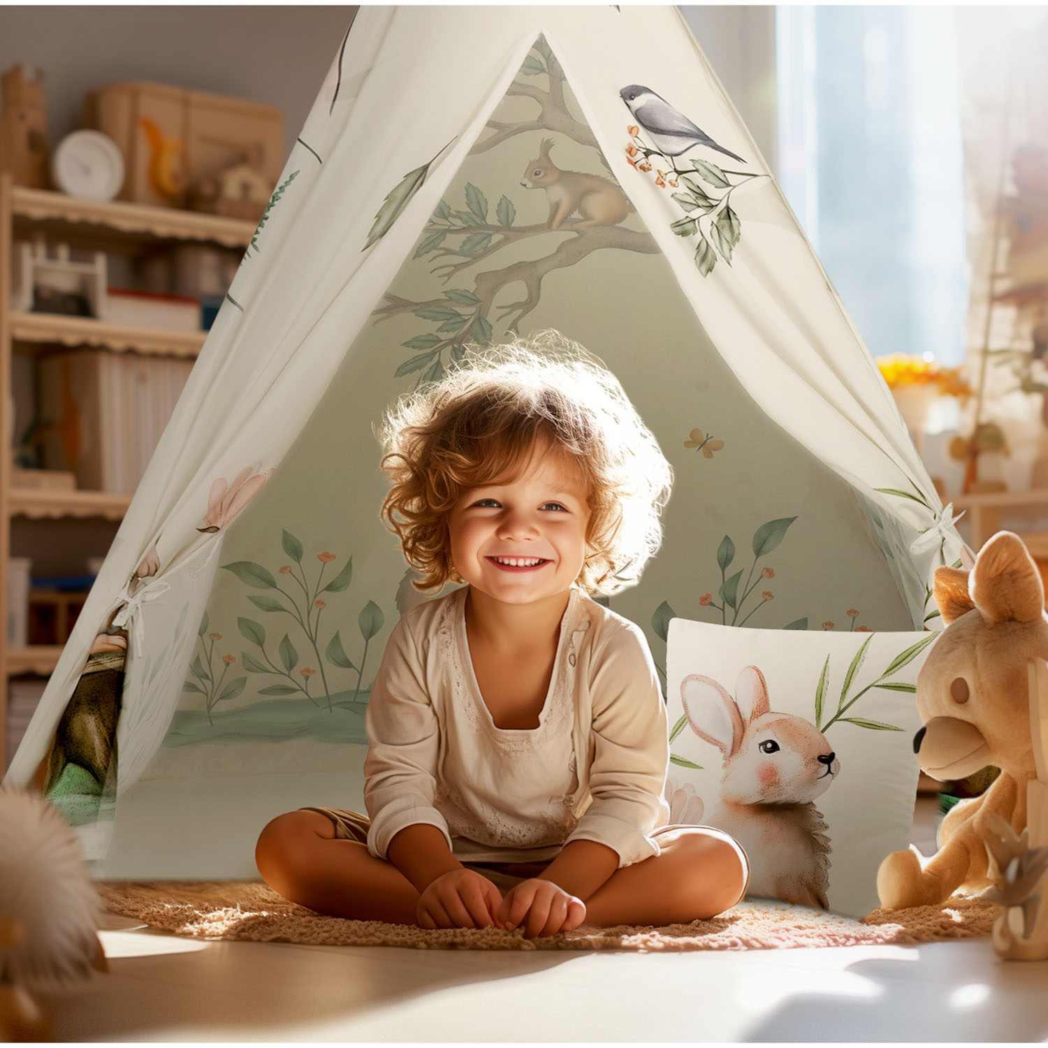 Nukido tipi telk lastele - beež - Image 12